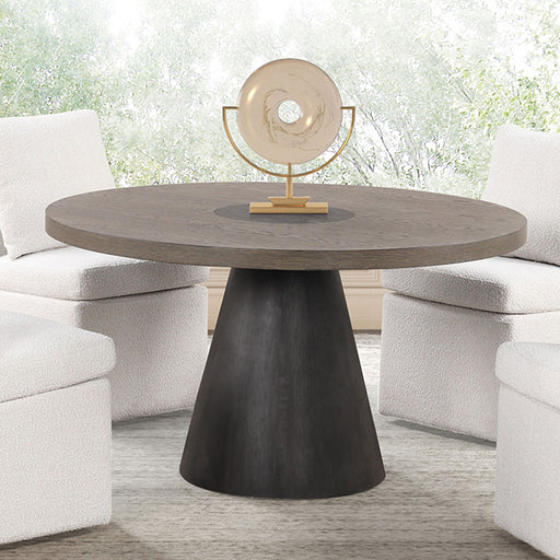 Broager 5 Pc Dining Table Set (White Caster Chairs) - Rustic Oak/Dark Walnut - 5 Pc Dining Table Set (White Caster Chairs) (FM3331DB-RT-5PC-00WH)