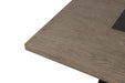 Broager 5 Pc Dining Table Set (White Caster Chairs) - Rustic Oak/Dark Walnut