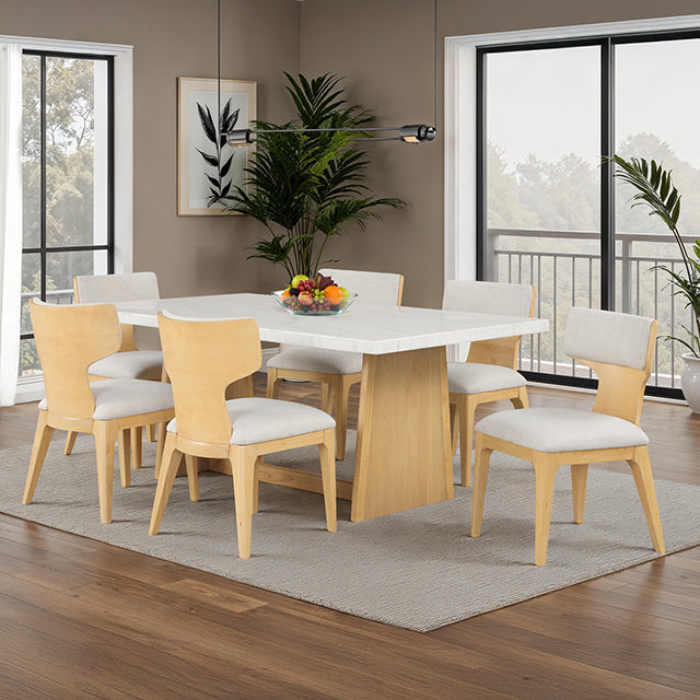 Caerwys 7 Pc Dining Table Set - Natural