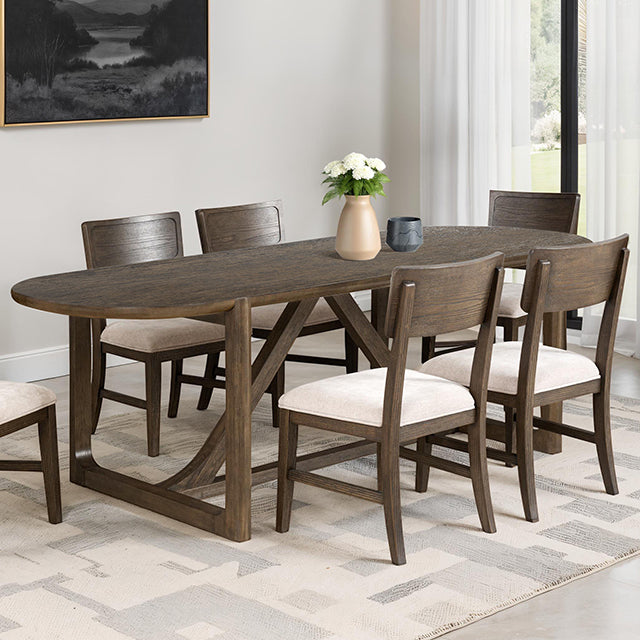 Vellara Dining Table, Wood Top - Dark Walnut