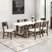 Vellara 7 Pc Dining Table Set, Stone Top - Dark Walnut