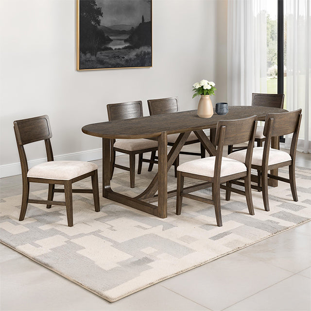 Vellara 7 Pc Dining Table Set, Wood Top - Dark Walnut