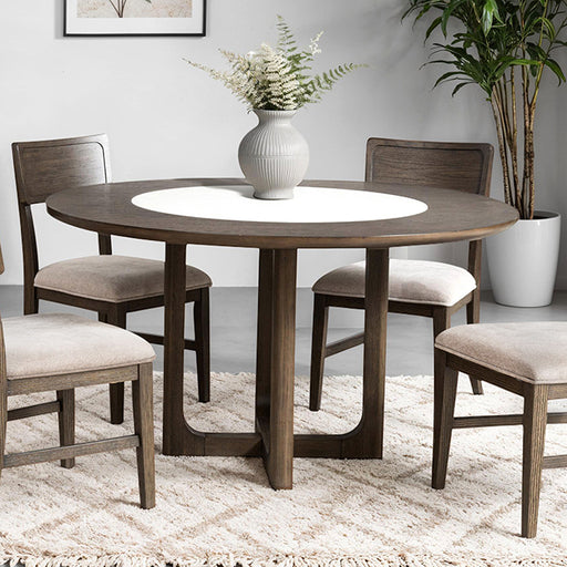 Vellara Round Dining Table - Dark Walnut