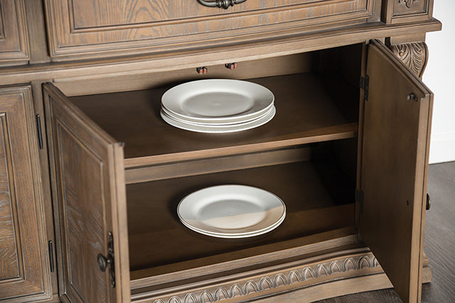 Seven Oaks Hutch & Buffet - Weathered Oak