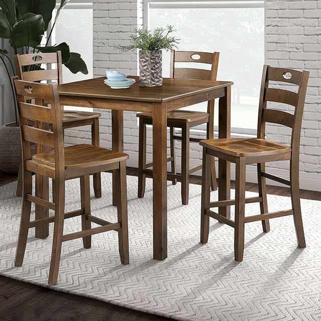 Lubbock 5 Pc. Counter Ht. Table Set - Walnut