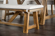 Losone Bench w/ Cushion - White/Brown