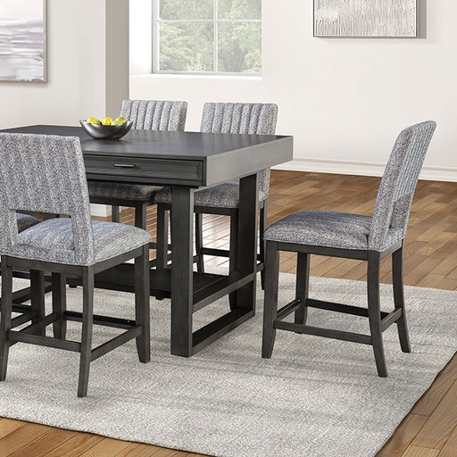 Potton 7 Pc Counter Ht Table Set - Gray