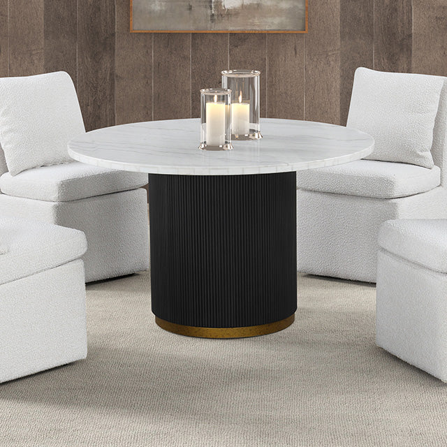 Varde 5 Pc Dining Table Set - Black/White - 5 Pc Dining Table Set (FM3431WH-RT-5PC-00WH)