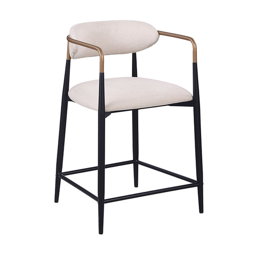 Streatham Counter Ht. Chair (Set of 2) - Black/White/Gold