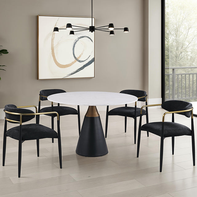 Hobro 5 Pc. Dining Table Set - Black - 5 Pc. Dining Table Set (FM37002BK-T-5PC-03BK)