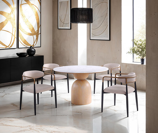 Neasden 5 Pc Dining Table Set - Natural/Black/White