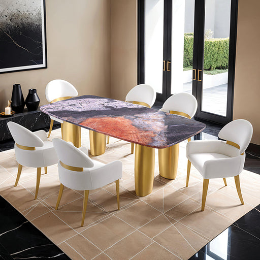 Northolt Dining Table - Black/Gray/Matte Gold