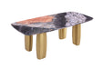 Northolt 7 Pc Dining Table Set - Black/Gray/Matte Gold