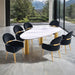 Northam 7 Pc. Dining Table Set W/ Black Chair - White/Matte Gold