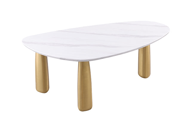 Northam 7 Pc Dining Table Set - White/Matte Gold