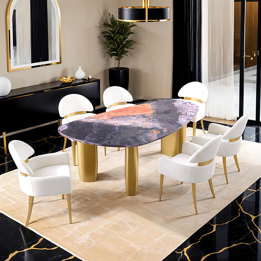 Northwich 5 Pc Dining Table Set - Black/Gray/Matte Gold
