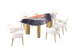 Northwich 5 Pc Dining Table Set - Black/Gray/Matte Gold