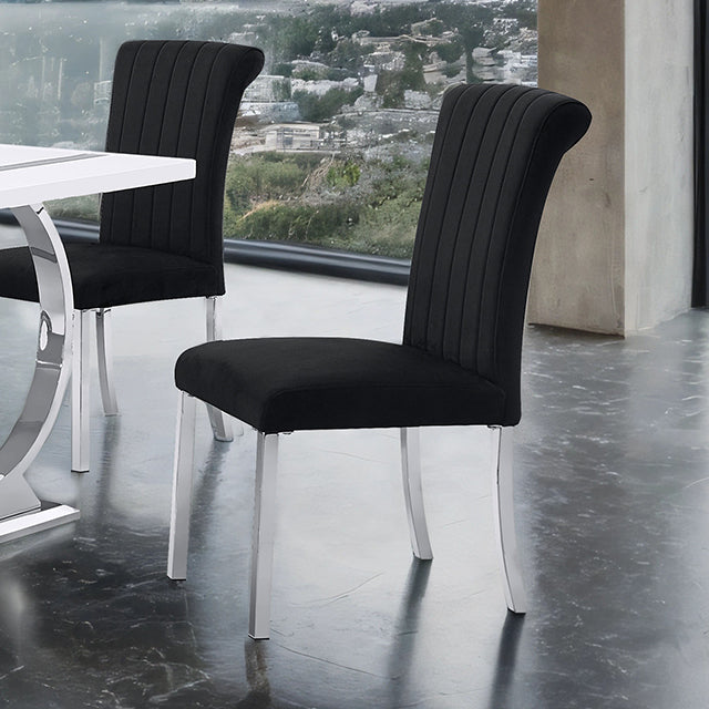 Horley 7 Pc. Dining Table Set - Silver/Black