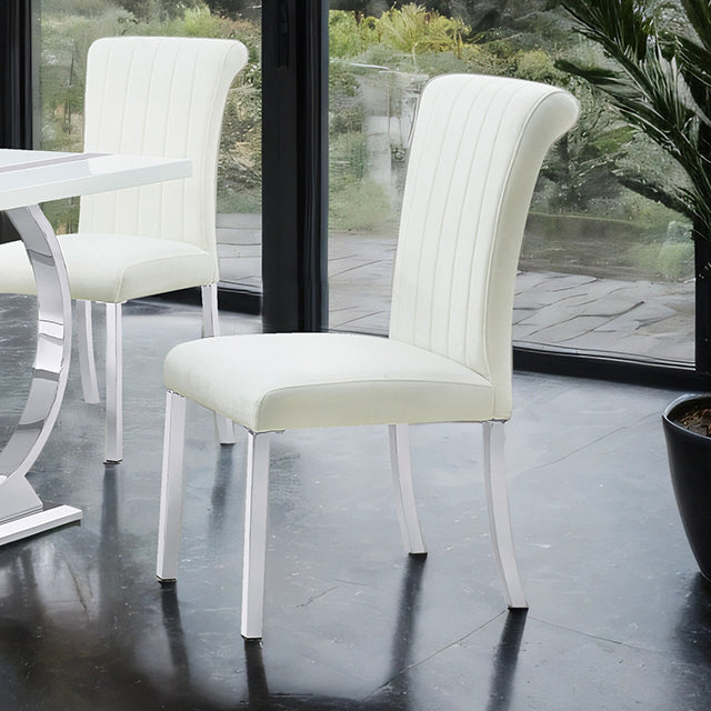 Holstebro Side Chair (Set of 2) - Silver/White