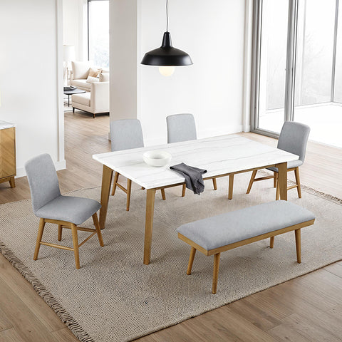 Mandier 6 Pc. Dining Table Set w/ Bench - Natural