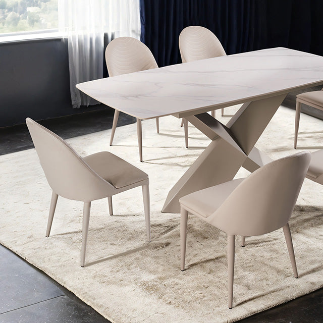 Lenvik Dining Table - White/Brown