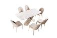 Lenvik 7 Pc Dining Table Set - White/Brown