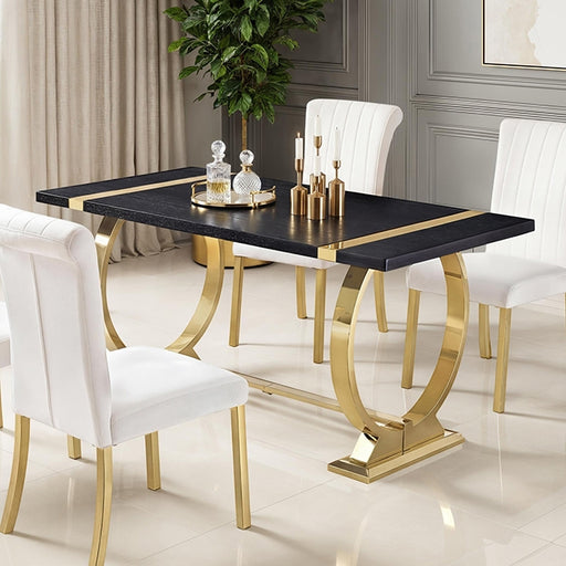 Horley 5 Pc. Dining Table Set - Black/Gold