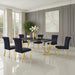 Horley 80" Dining Table, Gold Frame - Black/Gold