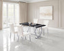 Horley 60" Dining Table, Silver Frame - Silver/Black