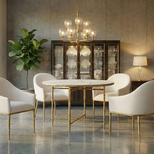 Balvi Round Dining Table - Matte Gold