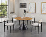 Athan Round Dining Table - Oak/Black