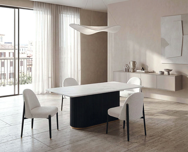 Borden 5 Pc. Dining Table Set - Black/White