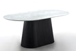 Lynton Oval Dining Table - Black/White
