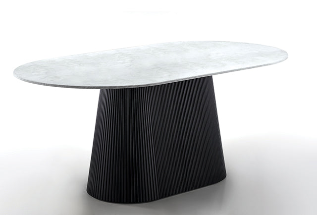 Lynton Oval Dining Table - Black/White