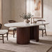 Narvik Oval Dining Table - White/Walnut