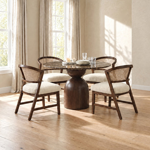 Cirava 5 Pc. Dining Table Set - Dark Brown/Walnut / 5 Pc. Dining Table Set (FM37027BR-RT-5PC-DW)