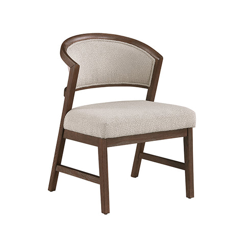 Silla auxiliar tapizada Cirava (juego de 2) - nogal/beige