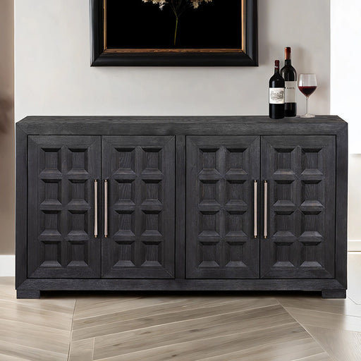 Hatton Cross 4 Door Cabinet - Weathered Black