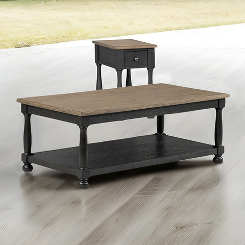Neue Mills Rect Cocktail Table - Weathered Black/Brown