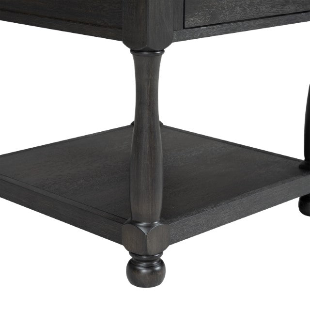 Neue Mills End Table - Weathered Black/Brown