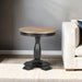 Neue Mills Round End Table - Weathered Black/Brown