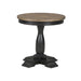 Neue Mills Round End Table - Weathered Black/Brown