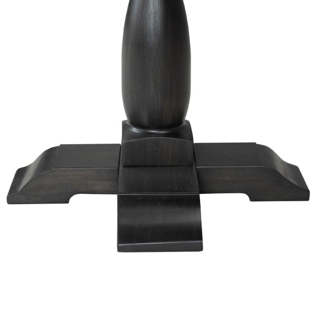 Neue Mills Round End Table - Weathered Black/Brown