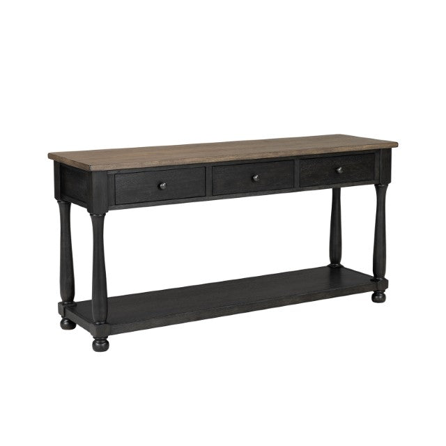 Neue Mills Sofa Table - Weathered Black/Brown