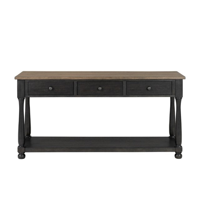 Neue Mills Sofa Table - Weathered Black/Brown