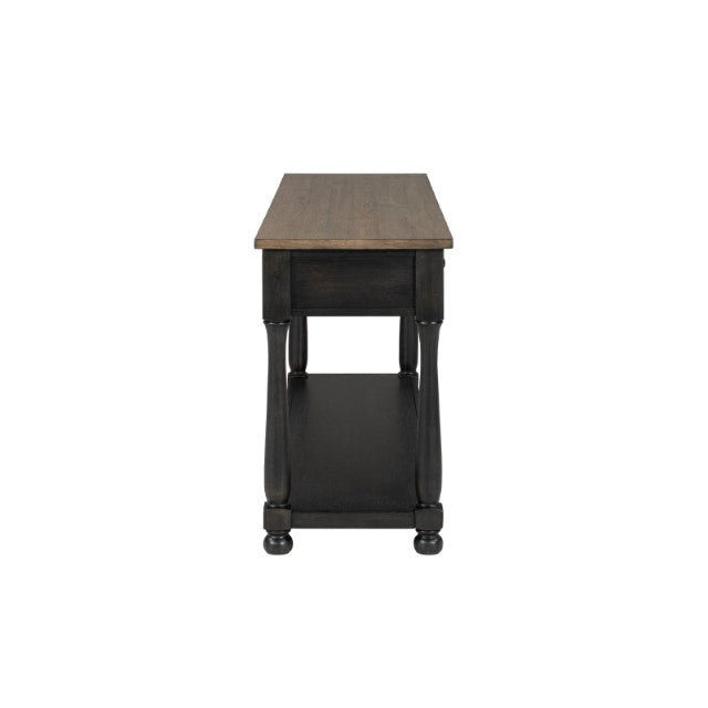 Neue Mills Sofa Table - Weathered Black/Brown