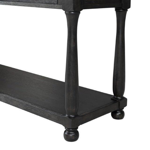 Neue Mills Sofa Table - Weathered Black/Brown
