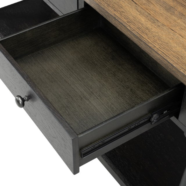 Neue Mills Sofa Table - Weathered Black/Brown