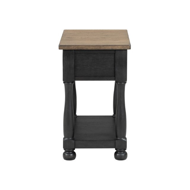 Neue Mills Chairside Table - Weathered Black/Brown