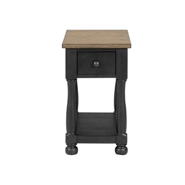 Neue Mills Chairside Table - Weathered Black/Brown